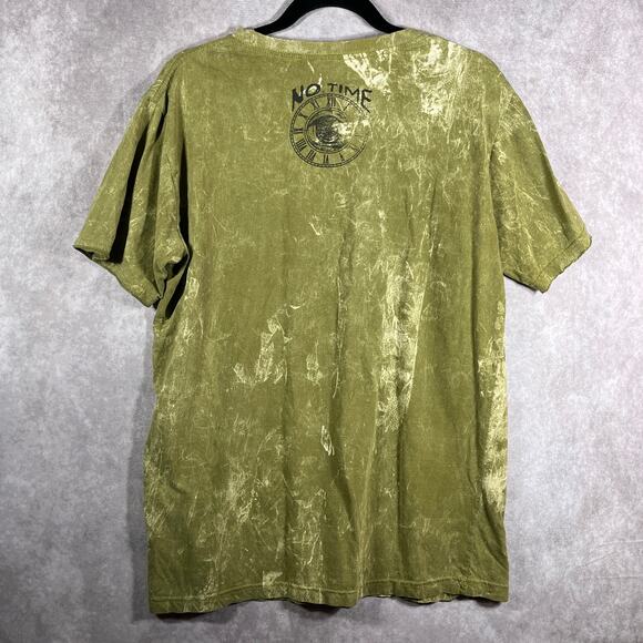 Vintage No Time Shirt Men Large Green Tie Dye‎ Short Sleeve Mushroom Psychedelic - Picture 6 of 9